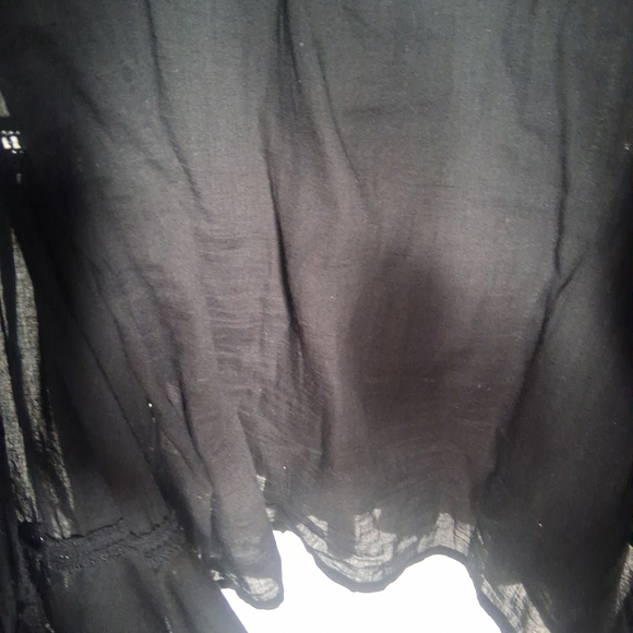 Free People Black Pavlo Floral Embroidered Ruffle Sleeve Dress Lined Bohemian S - Picture 8 of 15